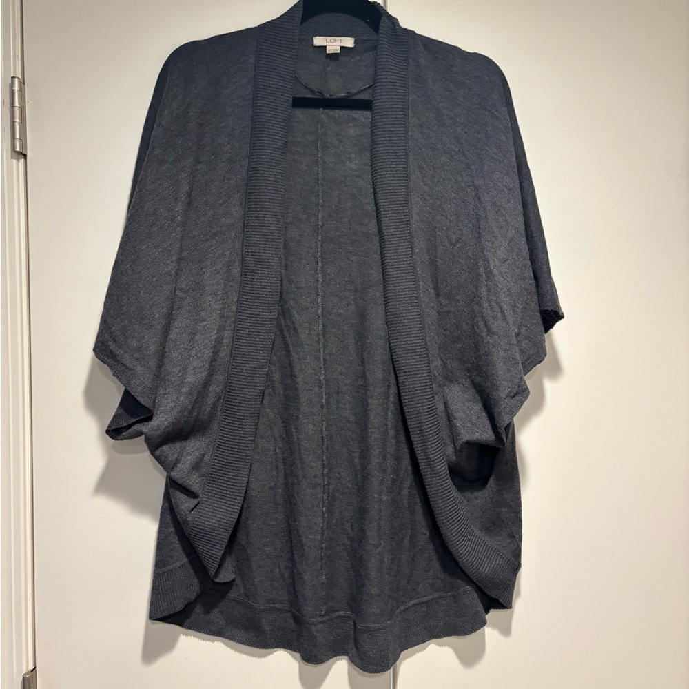 LOFT Charcoal Women's Poncho - Picture 1 of 4